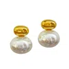 Smilla Brav Women's Gold / White Earrings Claude In Gold