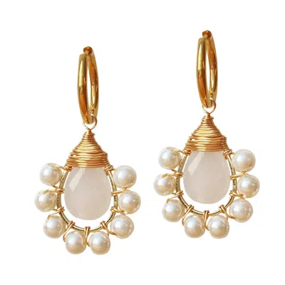 Smilla Brav Women's Gold / White Earrings Pearly In Multi