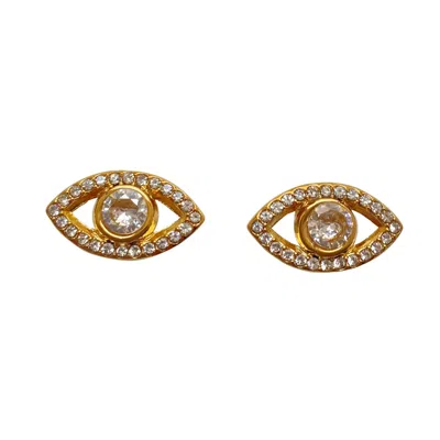 Smilla Brav Women's Gold / White Evil Eye Earrings Misha In Multi