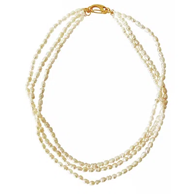 Smilla Brav Women's Gold / White Multi-layer Pearl Necklace Ada