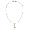 Smilla Brav Women's Gold / White Pearl Necklace Love Key In Multi