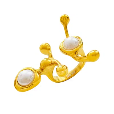 Smilla Brav Women's Gold / White Ring Gia