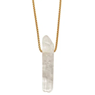 Smilla Brav Women's Gold / White Rough Quartz Necklace Lucy In Multi