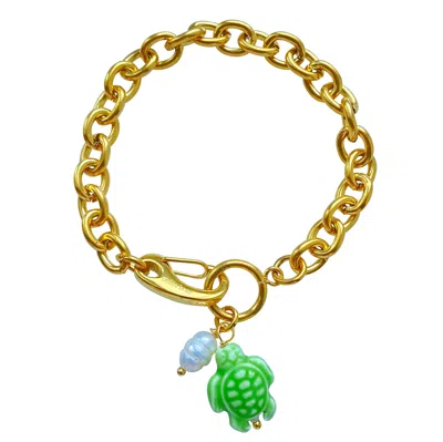 Smilla Brav Women's Green / White / Gold Bracelet Dalyan In Multi