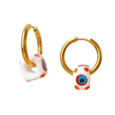 Smilla Brav Women's Mara Evil Eye Earrings In Gray/yellow