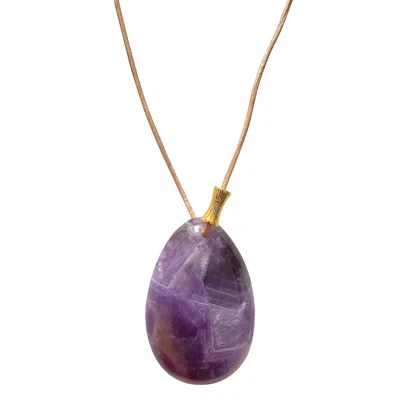 Smilla Brav Women's Neutrals / Gold / Purple Amethyst Necklace