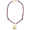 Smilla Brav Women's Pink / Purple / White Shell Jade Necklace Sienna