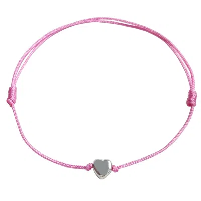 Smilla Brav Women's Pink / Silver Sterling Silver Heart Bracelet