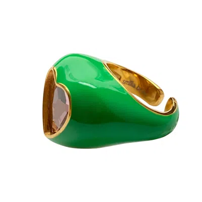 Smilla Brav Women's Ring Misha - Green In White