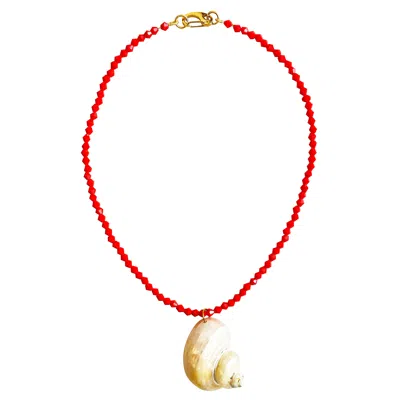 Smilla Brav Women's Shell Necklace Sienna - Red