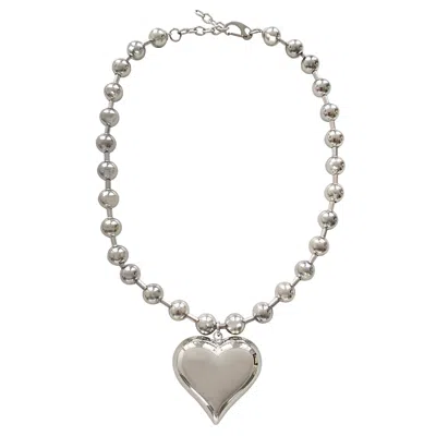 Smilla Brav Women's Silver Necklace Rebel Heart In Metallic