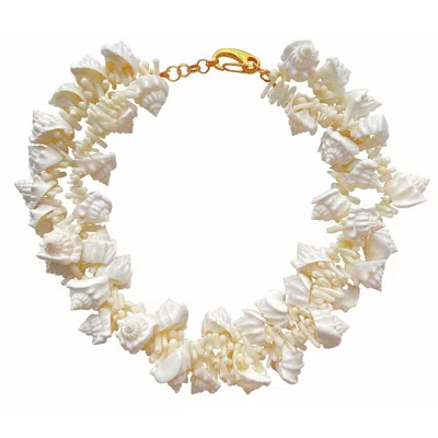 Smilla Brav Women's White Ivory Reef Necklace In Gold