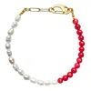 Smilla Brav Women's White / Red / Gold Pearl Anklet Randi In Multi