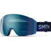 Smith 4d Mag 184mm Snow Goggles In Blue Glitch/blue Mirror