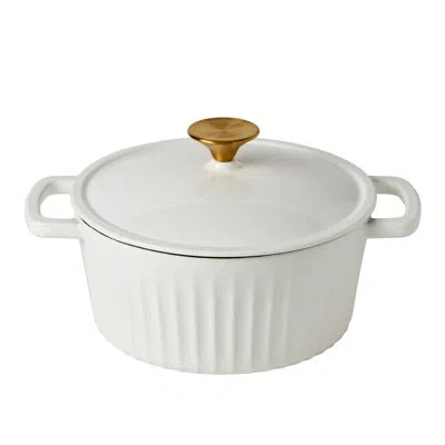 Smith And Clark Smith & Clark 3-quart Enameled Cast Iron Dutch Oven In Cream