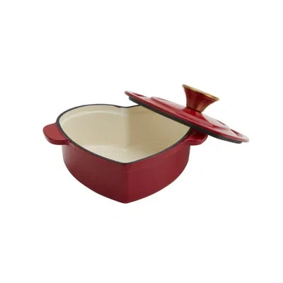 Smith And Clark Smith & Clark 3-quart Enameled Cast Iron Heart-shaped Dutch Oven, Red