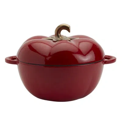 Smith And Clark Smith  & Clark 4-quart Enameled Cast Iron Tomato Dutch Oven In Red