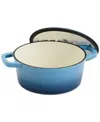Smith And Clark Blue Gradient 5-quart Enameled Cast Iron Dutch Oven In Blue
