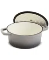 Smith And Clark Blue Gradient 5-quart Enameled Cast Iron Dutch Oven In Gray