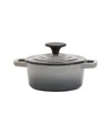 Smith And Clark Cast Iron 1 Piece Quart Round Enamel Dutch Oven In Gray