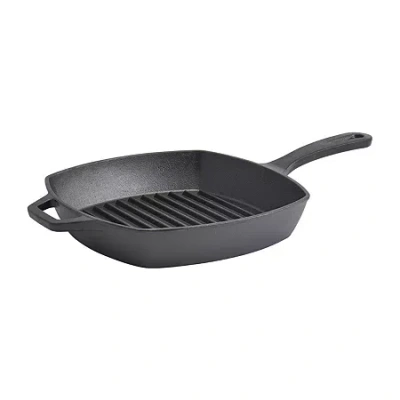 Smith And Clark Cast Iron 10.25" Grill Pan With Assist Handle In Black