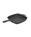 Smith And Clark Cast Iron 11" Open Square Fry Pan With Assist Handle In Black