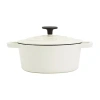 Smith And Clark Cast Iron 3-qt. Dutch Oven In White