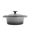 Smith And Clark Cast Iron 3 Quart Round Enamel Dutch Oven In Gray