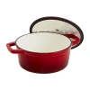 Smith And Clark Cast Iron 5-qt. Round Dutch Oven In Red