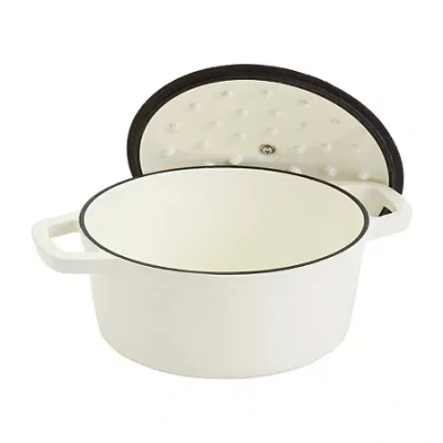 Smith And Clark Cast Iron 5-qt. Round Dutch Oven In White