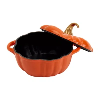 Smith And Clark Cast Iron Pumpkin Harvest 2-qt. Dutch Oven In Orange
