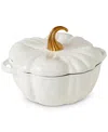 Smith And Clark Iron Works Enameled Cast Iron 2-qt. Pumpkin Dutch Oven In White