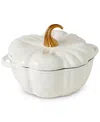 Smith And Clark Iron Works Enameled Cast Iron 4-qt Pumpkin Dutch Oven In White