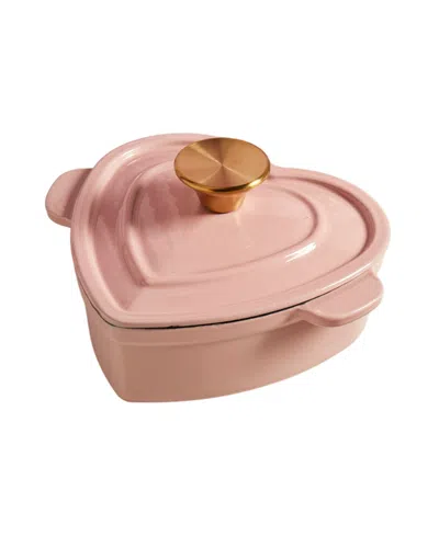 Smith And Clark Ironworks 1-quart Enameled Cast Iron Heart-shaped Dutch Oven In Pink
