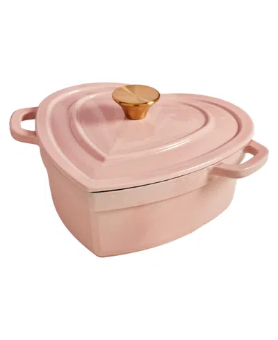 Smith And Clark Ironworks 3-quart Enameled Cast Iron Heart-shaped Dutch Oven In Pink