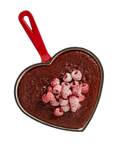 Smith And Clark Ironworks Enameled Cast Iron 9" Heart-shaped Skillet In Red