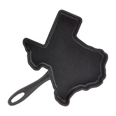 Smith And Clark Pre-seasoned Cast Iron Texas-shaped Skillet In Black