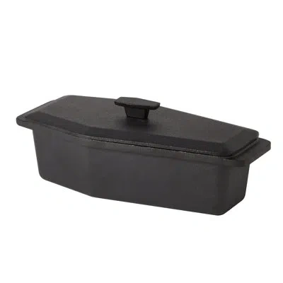 Smith And Clark Smith & Clark Pre-seasoned Cast Iron Skeleton Coffin Casket Loaf Pan Dutch Oven In Black