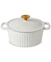 Smith And Clark Sage Green 3-quart Enameled Cast Iron Dutch Oven In Cream