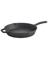 Smith And Clark Unlimited Cast Iron 12" Open Fry Pan With Assist Handle In Black