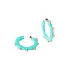 Smith & Co. Jewel Design Women's Blue Cactus Large Jewel Hoop - Turquoise