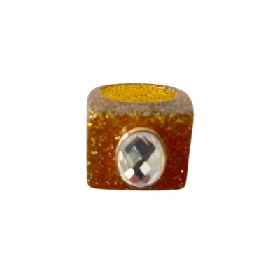 Smith & Co. Jewel Design Women's Brown Glitzy Gal Ring - Amber Confetti In Red