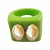Smith & Co. Jewel Design Women's Classic Twin Ring - Green
