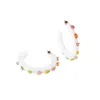 Smith & Co. Jewel Design Women's Coastal Large Jewel Hoop - White Multicolor