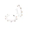 Smith & Co. Jewel Design Women's Groovy Small Jewel Hoop - White Multicolor