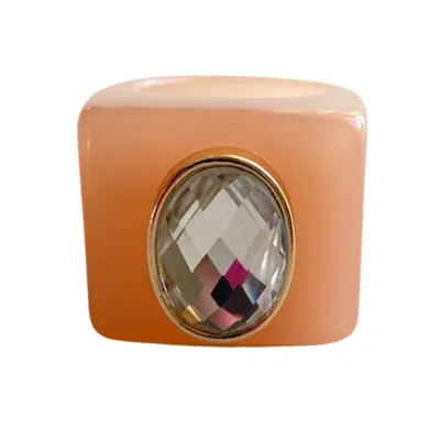 Smith & Co. Jewel Design Women's Neutrals Glitzy Gal Ring - Tan In Orange