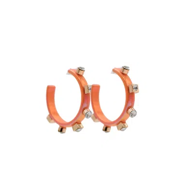 Smith & Co. Jewel Design Women's Orange Metal Hoop