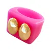 Smith & Co. Jewel Design Women's Pink / Purple Classic Twin Ring - Light Pink