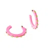 Smith & Co. Jewel Design Women's Pink / Purple / Green Cactus Small Jewel Hoop - Hot Pink