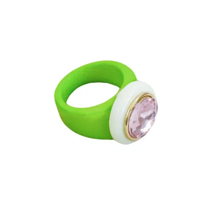 Smith & Co. Jewel Design Women's Pink / Purple / Green City Girl Ring - Dragon Fruit In Multi
